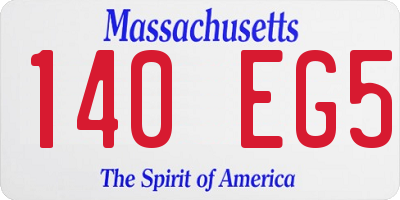 MA license plate 140EG5