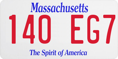 MA license plate 140EG7