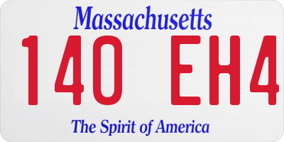 MA license plate 140EH4