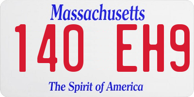 MA license plate 140EH9
