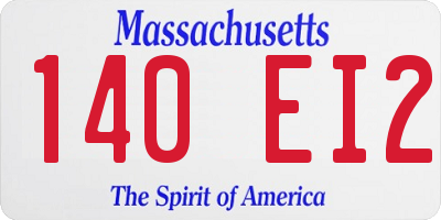 MA license plate 140EI2