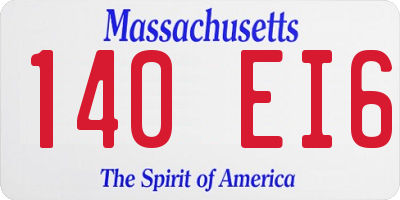 MA license plate 140EI6
