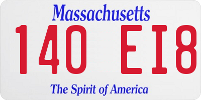 MA license plate 140EI8