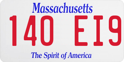 MA license plate 140EI9