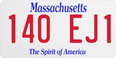 MA license plate 140EJ1