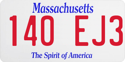 MA license plate 140EJ3