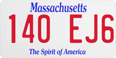 MA license plate 140EJ6