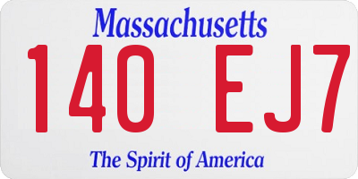MA license plate 140EJ7