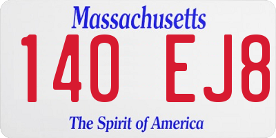 MA license plate 140EJ8