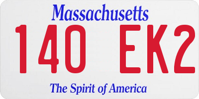 MA license plate 140EK2