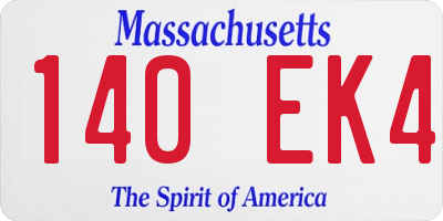 MA license plate 140EK4