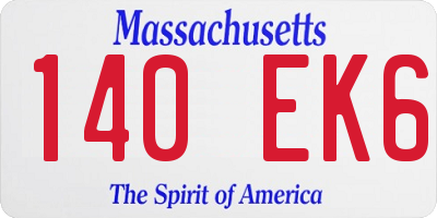 MA license plate 140EK6