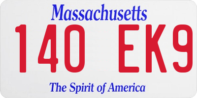 MA license plate 140EK9