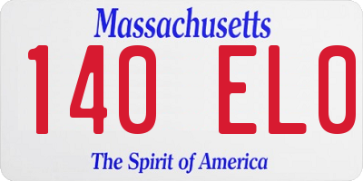 MA license plate 140EL0