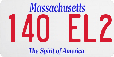MA license plate 140EL2