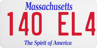 MA license plate 140EL4