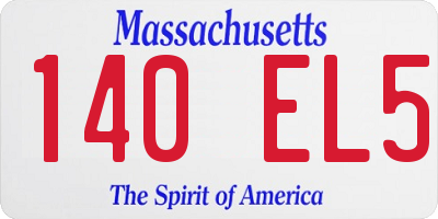 MA license plate 140EL5