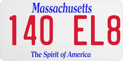 MA license plate 140EL8