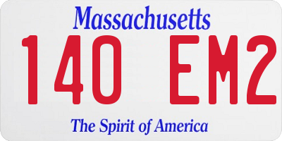 MA license plate 140EM2