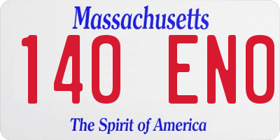MA license plate 140EN0