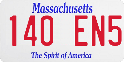 MA license plate 140EN5