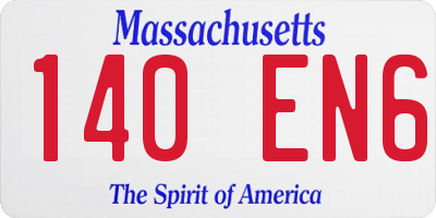 MA license plate 140EN6
