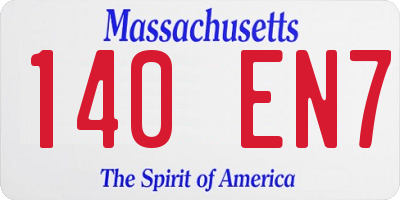 MA license plate 140EN7