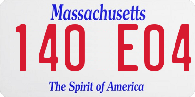 MA license plate 140EO4