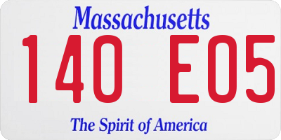 MA license plate 140EO5