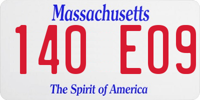 MA license plate 140EO9