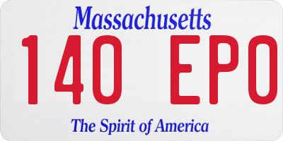 MA license plate 140EP0
