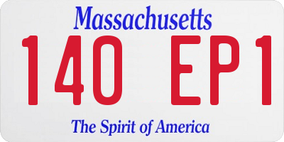 MA license plate 140EP1