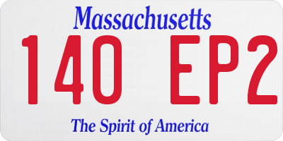MA license plate 140EP2