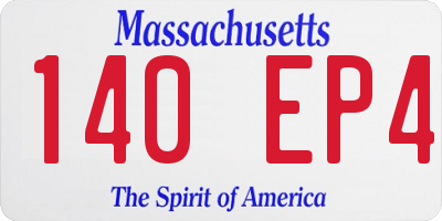 MA license plate 140EP4
