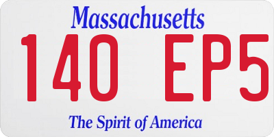 MA license plate 140EP5