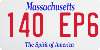MA license plate 140EP6