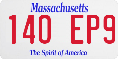 MA license plate 140EP9