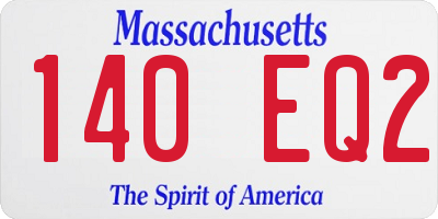 MA license plate 140EQ2