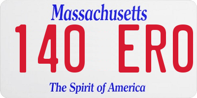 MA license plate 140ER0