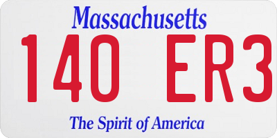 MA license plate 140ER3