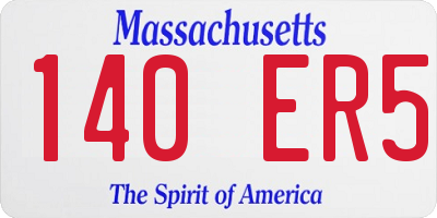 MA license plate 140ER5