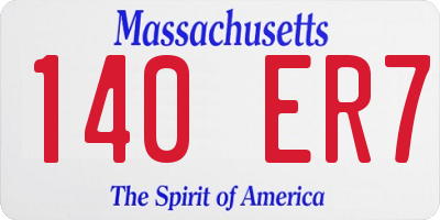 MA license plate 140ER7