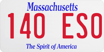 MA license plate 140ES0