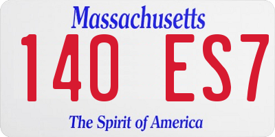 MA license plate 140ES7