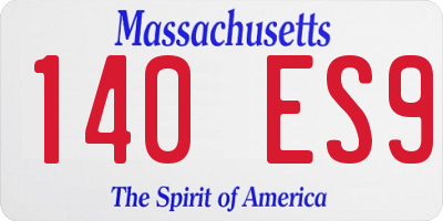 MA license plate 140ES9