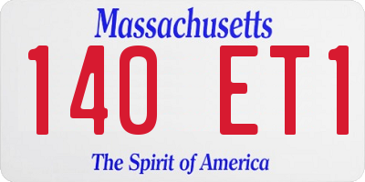 MA license plate 140ET1
