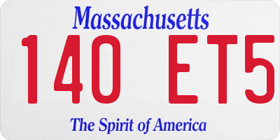 MA license plate 140ET5