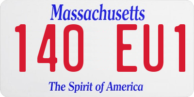 MA license plate 140EU1