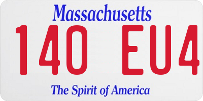 MA license plate 140EU4