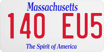 MA license plate 140EU5